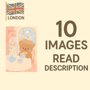 イギリスのかわいいクマさん | ダウンロード可能なPNG画像10枚セット | 説明を読む