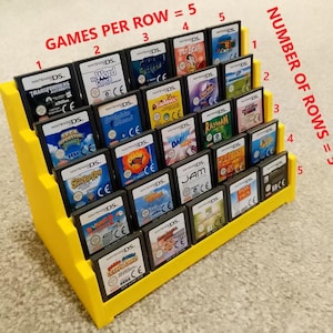 Nintendo DS / 3DS Game Cartridge Display Holder Stand | Various Colours & Sizes