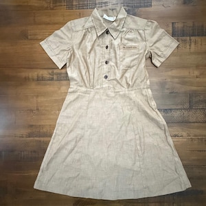 Vintage 1950s Girl Scouts USA Official Uniform Dress Short Sleeve Kids sz 8