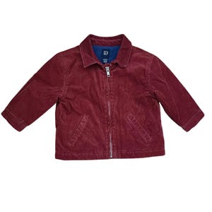 Vintage Gap Kids Boys Fleece Lined Corduroy Jacket Red Boys Size 18-24 Months