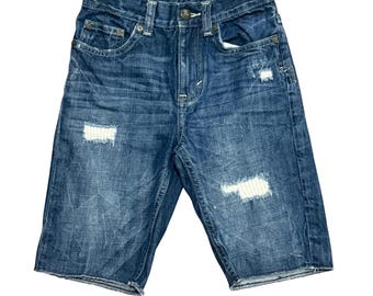 77kids American Eagle Boys Distressed Denim Shorts Sz 8 Distressed VTG Y2K