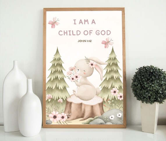 Christian Nursery Wall Art Set: Bible Verse Prints (Digital Download