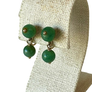 14K Gold and Jade Earrings