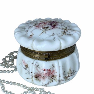 Antique C.F. Monroe Wave Crest Art Glass Vanity Dresser Jar