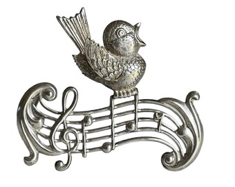 Sterling Songbird Brooch by Lang