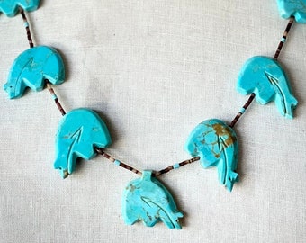 Turquoise Bear Fetish Necklace Native American