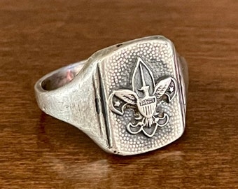 Vintage Boy Scout Ring Sterling Silver Size 10