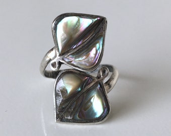 Vintage Abalone Sterling Silver Ring Mexico