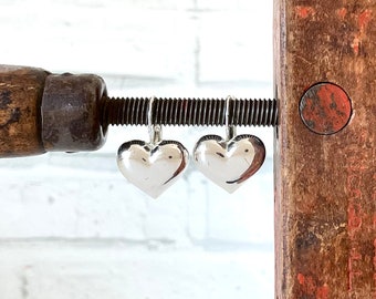 Vintage Heart Earrings Pierced