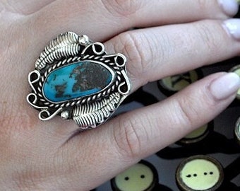 Vintage Turquoise Ring Native American Navajo