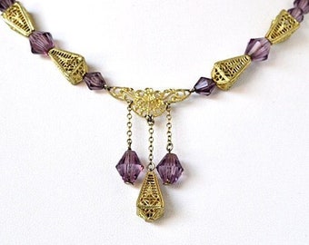 Vintage 1920s Art Deco Crystal Necklace