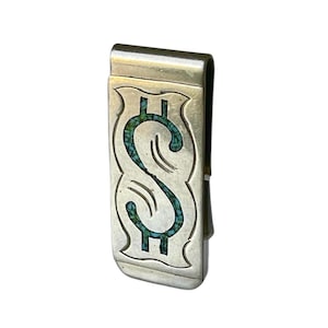 Vintage Turquoise Inlay Money Clip
