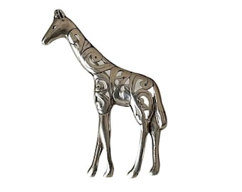 Sterling Silver Giraffe Brooch