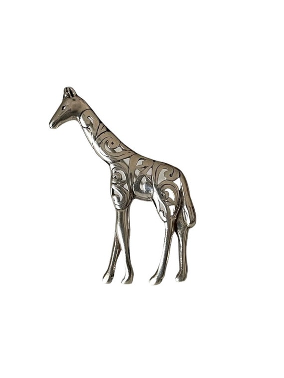Sterling Silver Giraffe Brooch