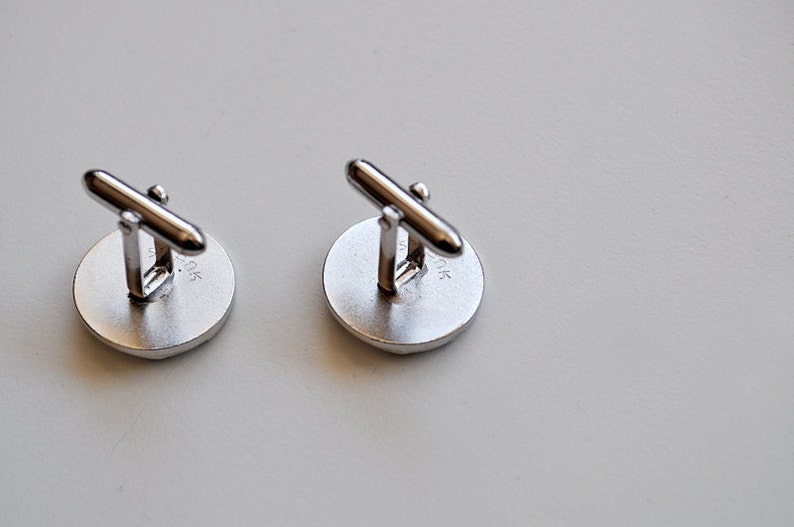Silver Round Mod Cufflinks Swank