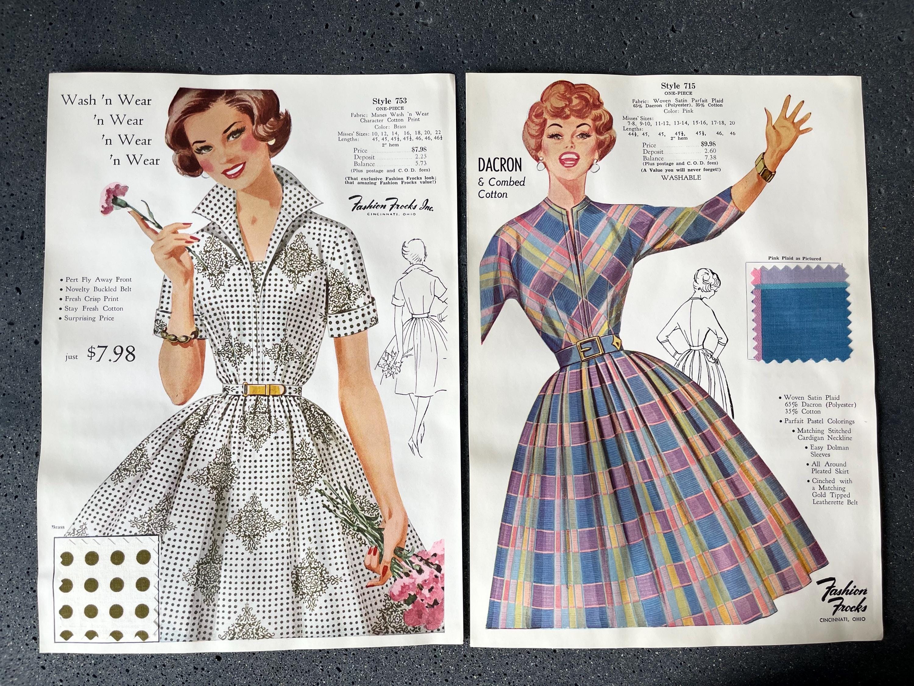 1960s Fashion Salesman Sample Pages Fashion Frocks Inc 10 Sheets