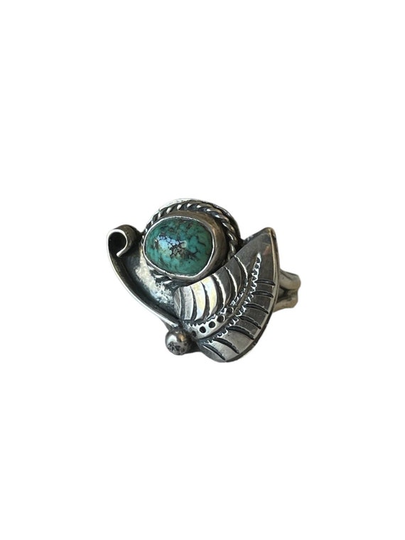 Native American Turquoise Ring Sterling Silver Siz