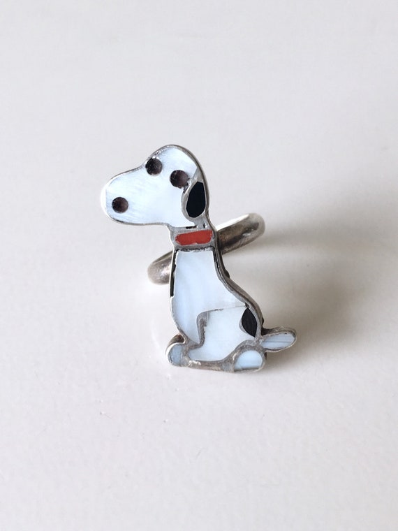 Rare Zuni Snoopy Pinky Ring Zunitoons Size 3.5