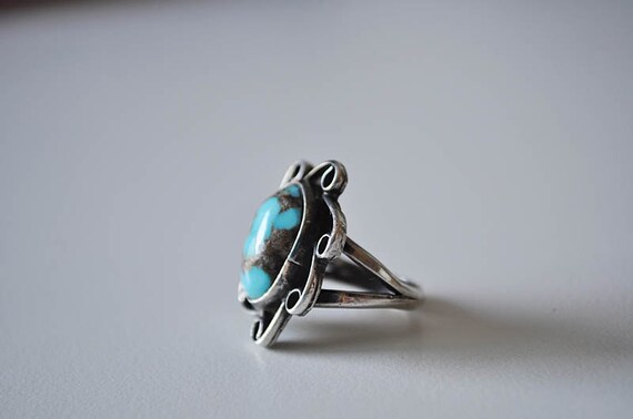 Boulder Turquoise Ring Vintage Native American Si… - image 3