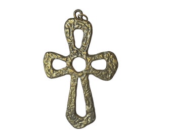 Vintage Brutalist Cross Pendant by Lind-Gal