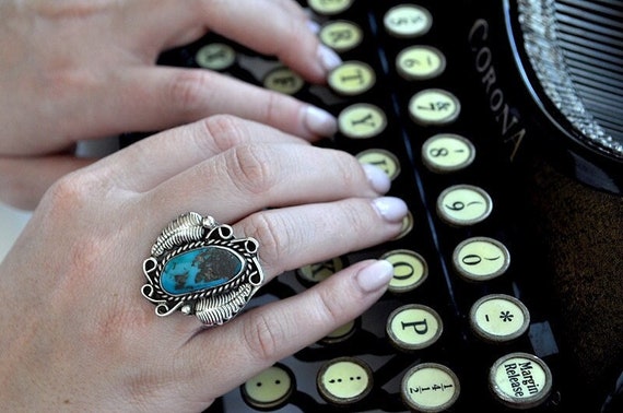 Vintage Turquoise Ring Native American Navajo