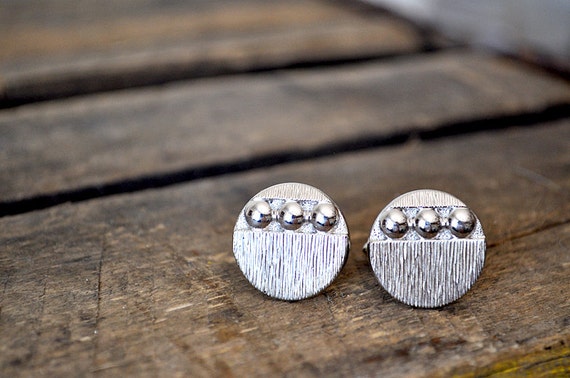 Silver Round Mod Cufflinks Swank
