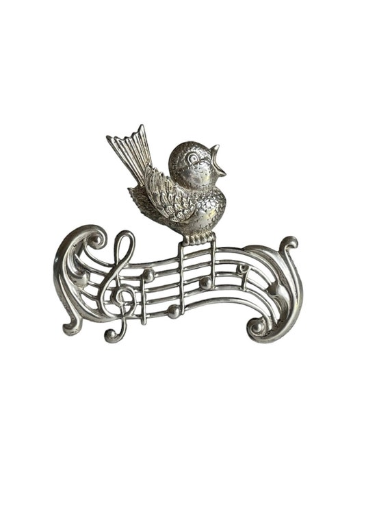 Sterling Songbird Brooch by Lang