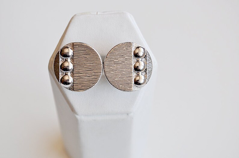 Silver Round Mod Cufflinks Swank