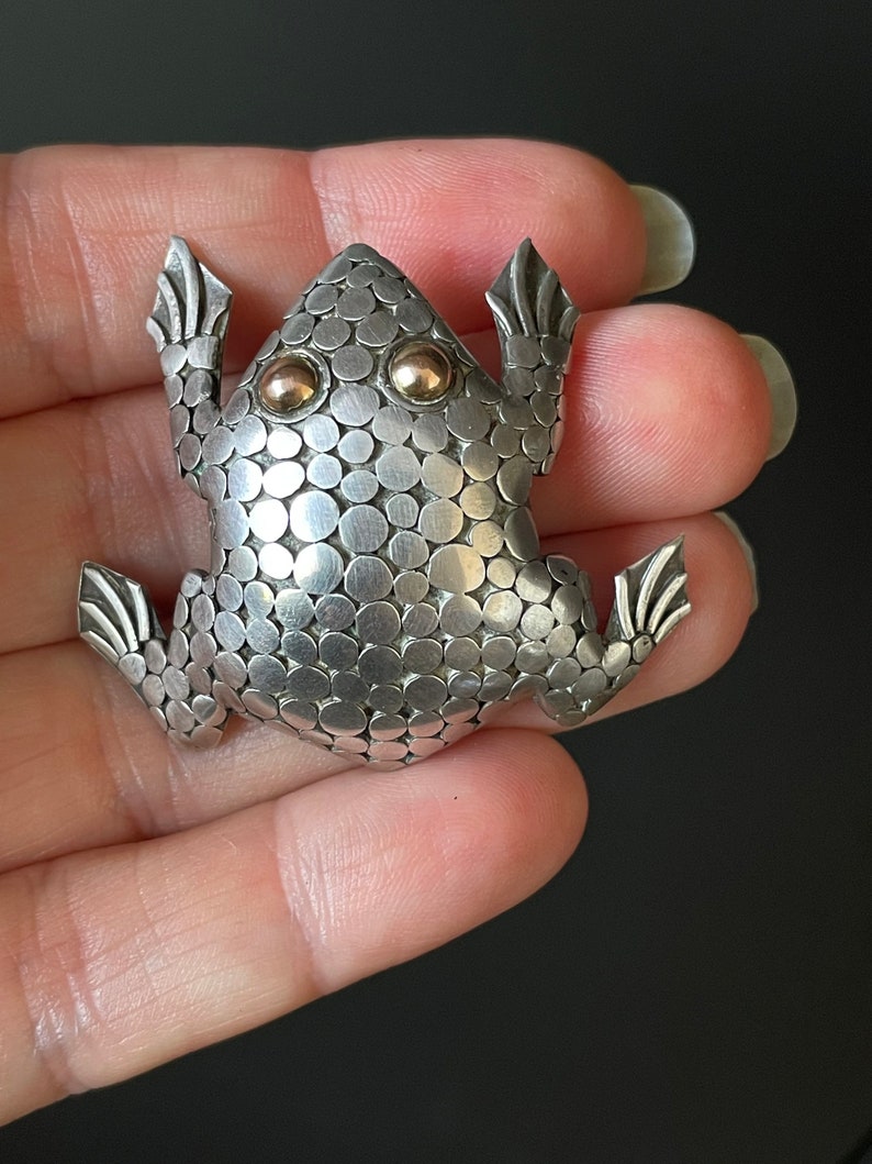 Vintage Frog Brooch Sterling Silver image 2