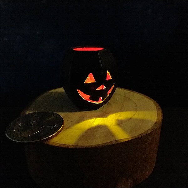 1:12 Dollhouse Halloween battery lighted faux metal lantern in modern style REF red or orange interior Price is for EACH