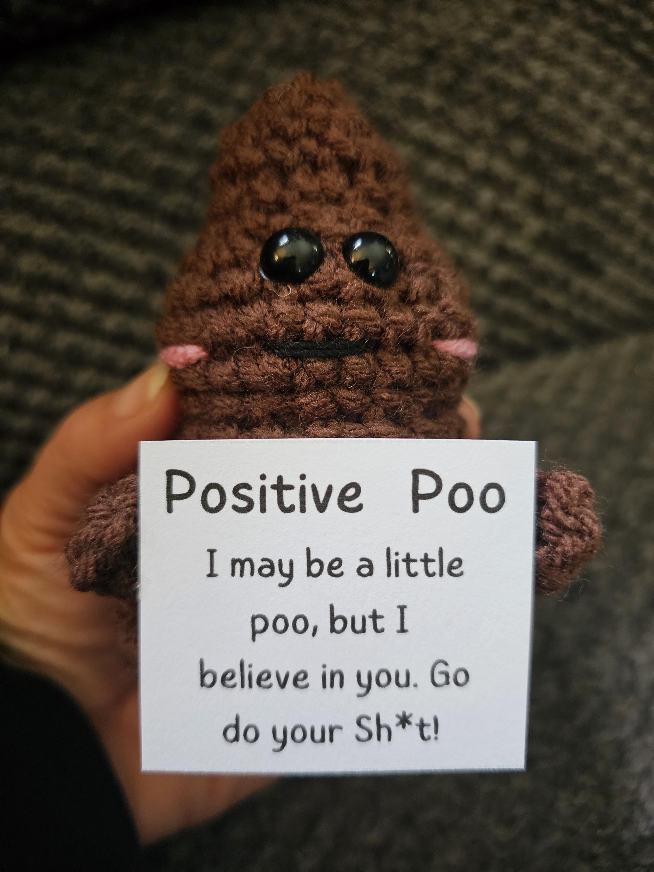 Positive Poop Desk Decor - Motivational Crochet Gift - Etsy