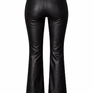 Valore Fox Black Leather Pants Women, Genuine Sheepskin Leather Trousers, High Waist Pants, Handmade Real Leather Pants, Women Leather Pants image 2