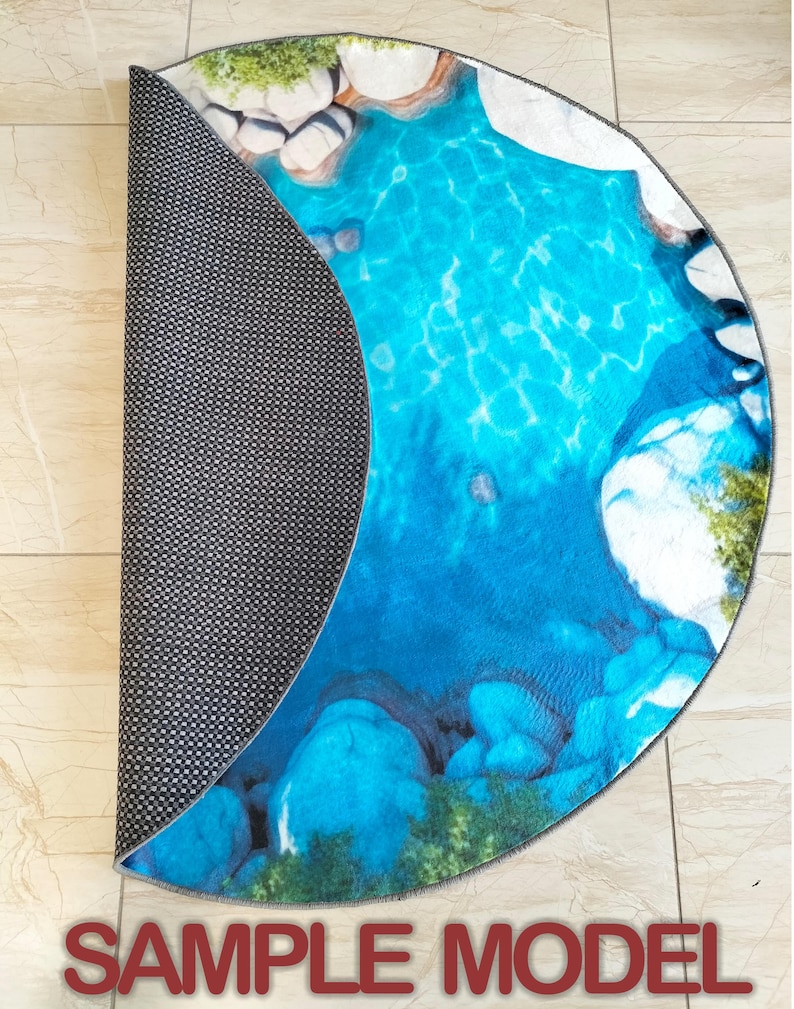 3D Fire Pit Illusion Rug: Round Flame Charcoal Design - Etsy