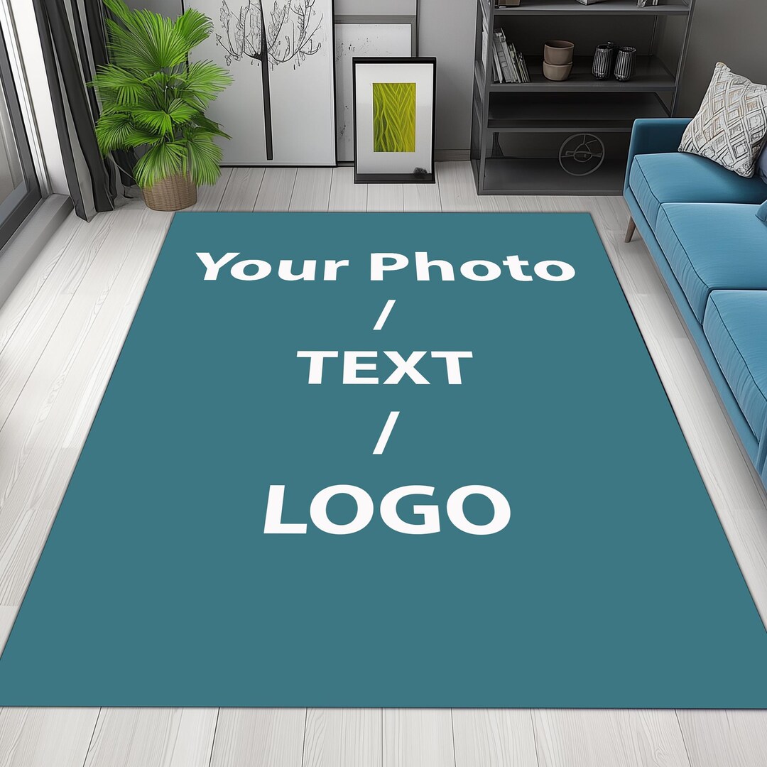 Custom Design Rug: Personalized Photo, Text, or Logo - Etsy