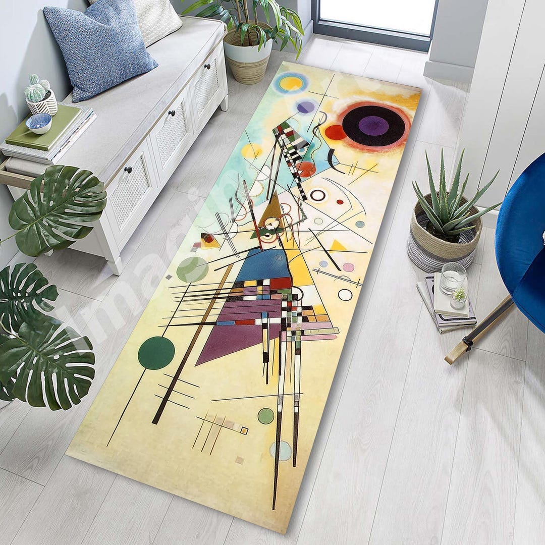 Kandiski Rug Kandinsky Style Runner Rug: Geometric Shapes, Colorful Palette ...