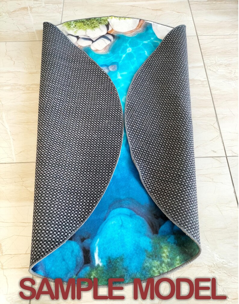 3D Fire Pit Illusion Rug: Round Flame Charcoal Design - Etsy