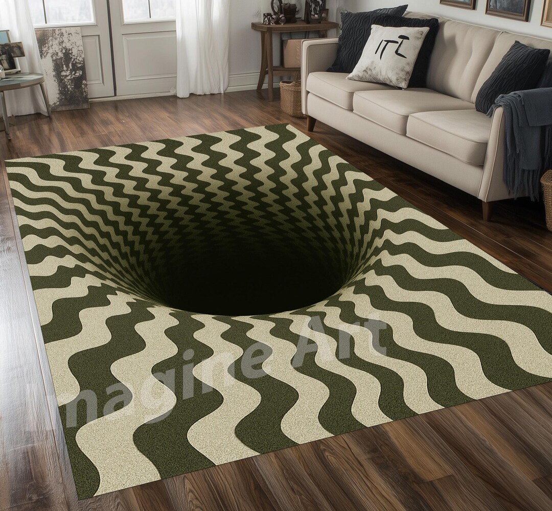 3D Optical Illusion Area Rug: Gray Fun Decor - Etsy