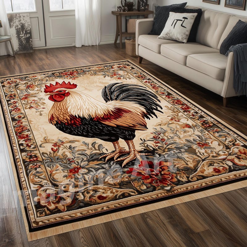 Rooster Rugs - Etsy