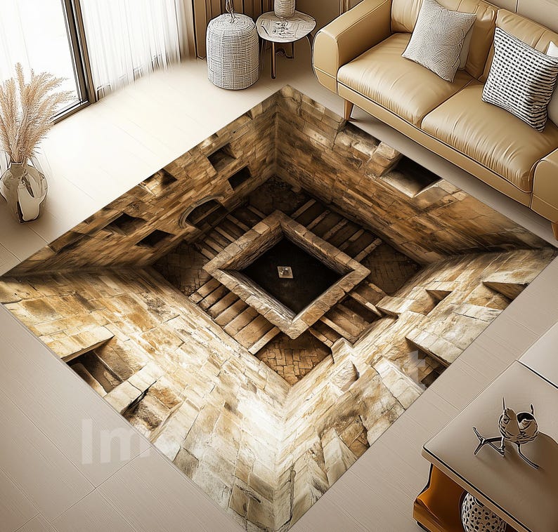 3D Ancient Building Illusion Rug: Fun Velvet Area Rug - Etsy