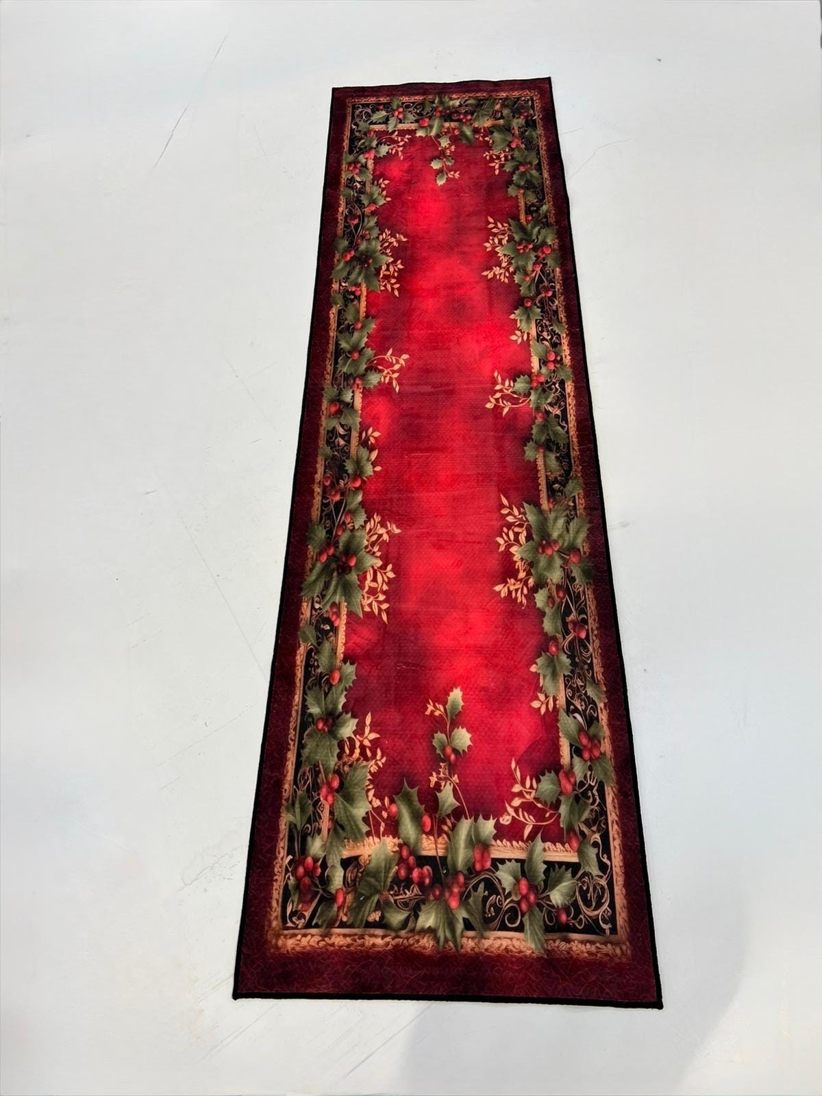 Red Holly Berry Christmas Rug, Traditional Holiday Decor - Etsy