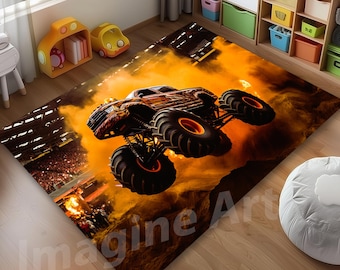 Monster Truck Arena Rug: Boy's Room Racing Playmat