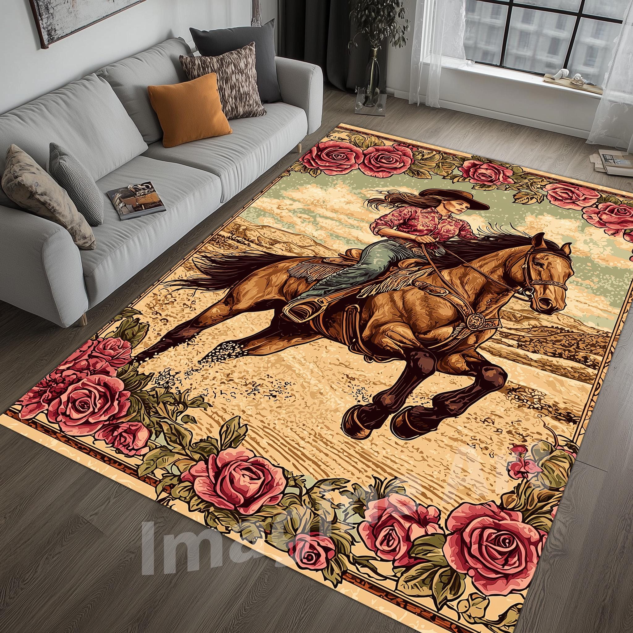 Vintage Rug Western - Etsy
