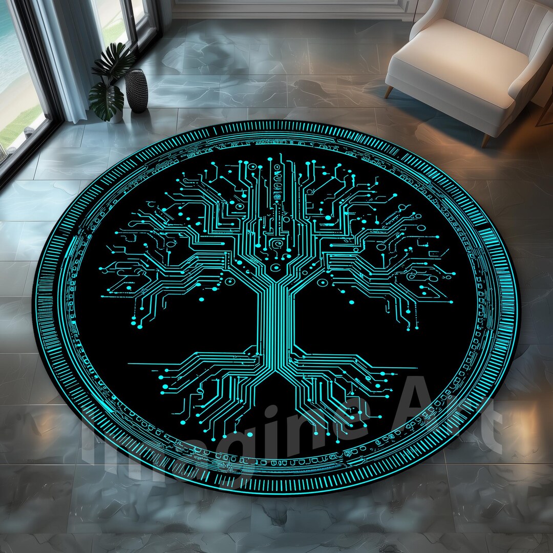 Pcb Rug Circuit Board Tree of Life Rug: Round Computer Developer Rug - Etsy