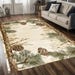 Rustic Pine Cone Area Rug: Floral Cream Forest Design - Etsy