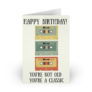 Vous n'êtes pas vieux, Cartes de voeux, Carte d'anniversaire, Joyeux anniversaire, Cassettes, Papeterie, Carte, Cartes anciennes, Design rétro