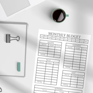 Monthly Business Budget Planner & Tracker | Small Business Finance Organizer, Expense Log, Income Sheet and Cash Flow Management Tool