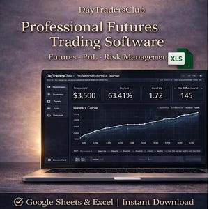 Software voor futures-handel (sheets + Excel) | Handelslogboek en analyse | Automatische winst-en-verliesrekening, risicobeheer, trekkingstracker | Downloaden