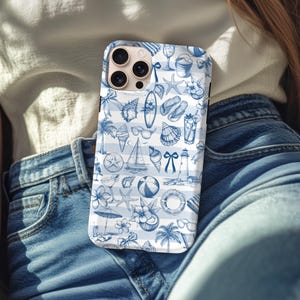 Coquette Aesthetic Bow Blue Vintage Style Iphone Tough Case, iphone 14 15 16 Pro Max Plus, 11 12 13 Pro Max, 12 13 Mini,X XR XS, XS, 8 Plus