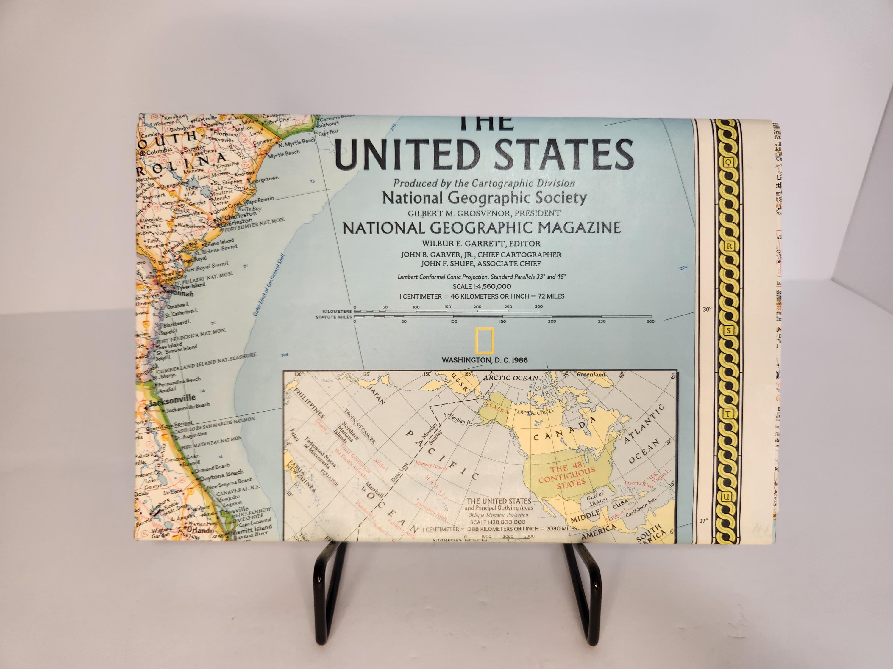 Vintage 1980s National Geographic United States Map - Etsy