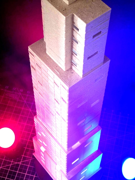 Oversized Miniature City Building: 1/64 Scale Diorama for Hot Wheels & Gundam